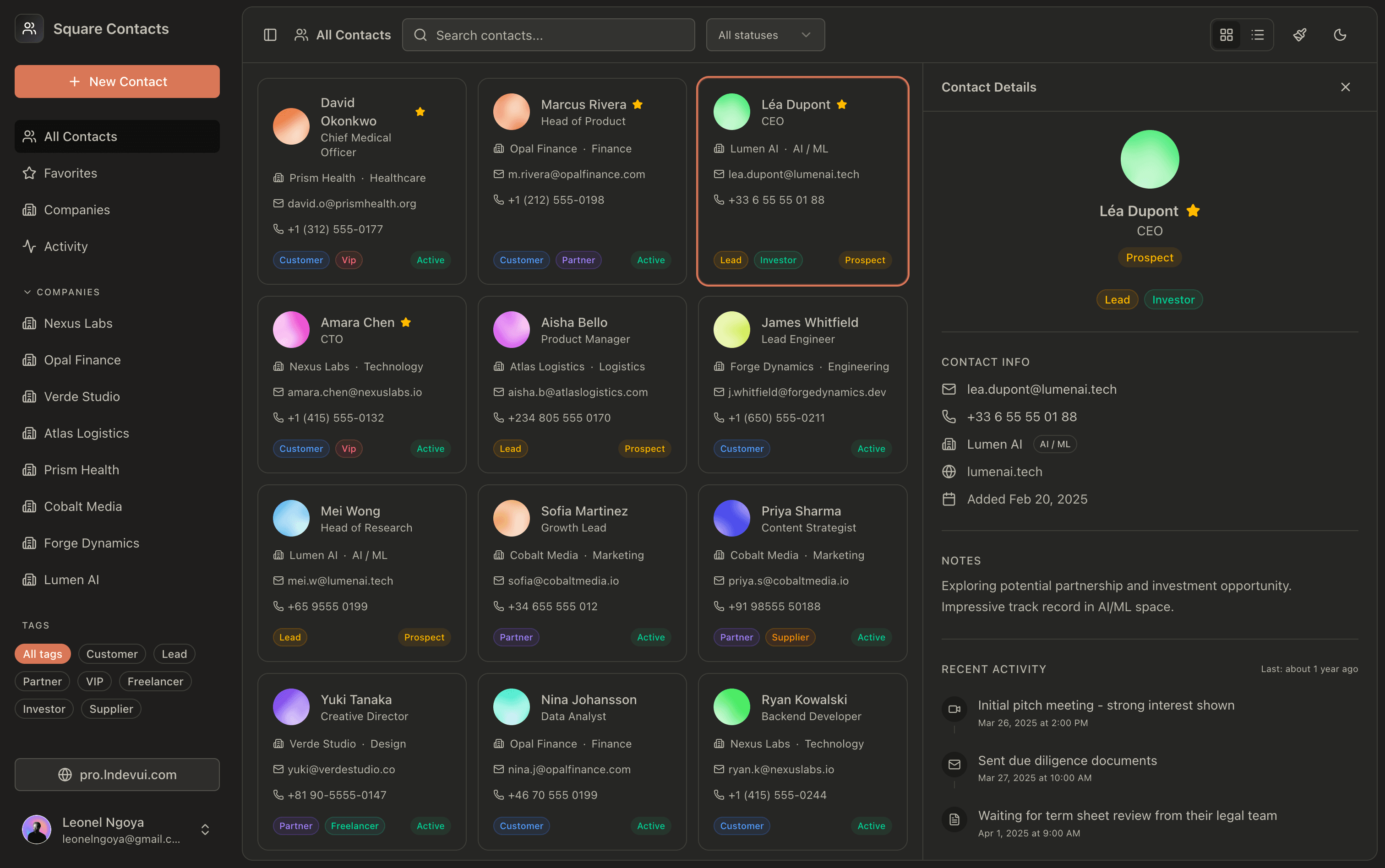 contacts screenshot